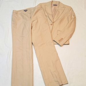 Ann Taylor suit pant cream blazer trousers sz 4P